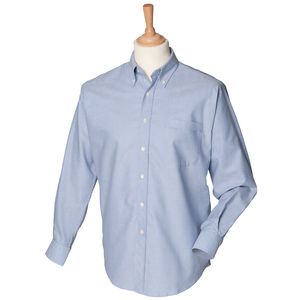 Henbury HB510 - Langärmelige klassisches Oxford-Hemd Blue