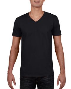 Gildan GN646 - Herren T-Shirt mit V-Ausschnitt aus 100% Baumwolle Schwarz