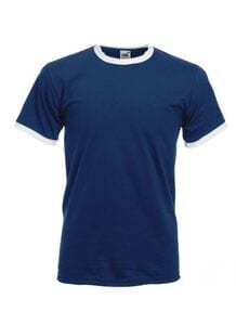 Fruit of the Loom SC245 - Herren Ringer T-Shirt aus 100% Baumwolle Navy/White