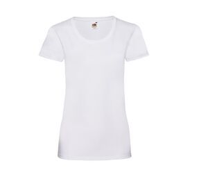 Fruit of the Loom SC600 - Lady-Fit Baumwoll Damen T-Shirt Weiß