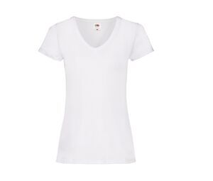 Fruit of the Loom SC601 - Lady Fit V Neck T-Shirt (61-398-0) Weiß