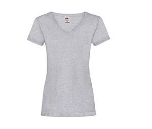 Fruit of the Loom SC601 - Lady Fit V Neck T-Shirt (61-398-0) Heather Grey