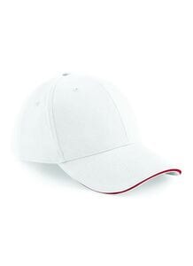 Beechfield BF020 - 6-Panel Sportkappe White/Classic Red