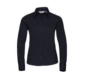 Russell Collection JZ16F - Langarmshirt Klassisch Twill-Hemd French Navy
