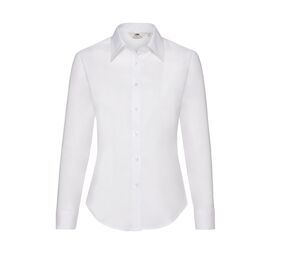 Fruit of the Loom SC401 - Lady Fit Oxford-Hemd mit langen Ärmeln Weiß