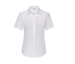 Fruit of the Loom SC406 - Lady Fit Oxford-Hemd mit kurzen Ärmeln (65-000-0) Weiß