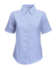 Fruit of the Loom SC406 - Lady Fit Oxford-Hemd mit kurzen Ärmeln (65-000-0) Oxford Blue