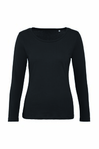 B&C BC071 - Damen Langarm T-Shirt 100% Bio-Baumwolle Schwarz
