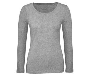 B&C BC071 - Damen Langarm T-Shirt 100% Bio-Baumwolle Sport Grey