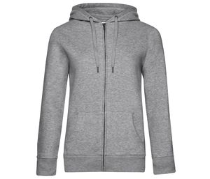 B&C BCW03Q - Kapuzensweatshirt Queen mit Reißverschluss Heather Grey