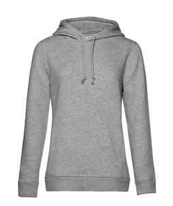 B&C BCW34B - Damen Kapuzenpullover aus Bio-Baumwolle Heather Grey