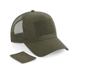 Beechfield BF641 - Personalisierbare Trucker Kappe mit abnehmbarem Patch Military Green