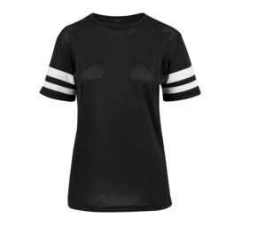 Build Your Brand BY033 - Damen T-Shirt mit gestreiften Ärmeln Black / White