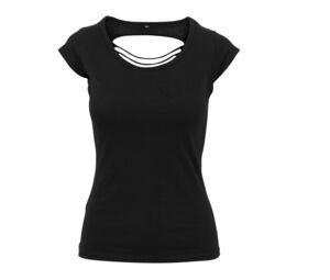 Build Your Brand BY035 - Geripptes Damen Shirt mit freiem Rücken