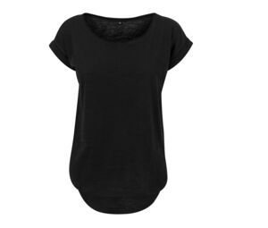 Build Your Brand BY036 - T-Shirt mit langem Rücken für Frauen Schwarz