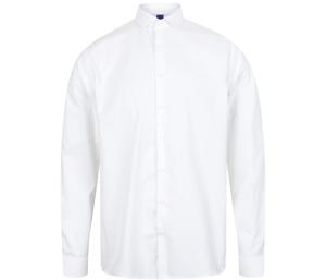 Henbury HY532 - Langärmeliges Herren Stretchhemd Weiß