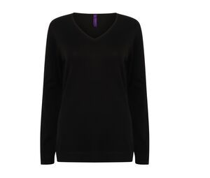 HENBURY HY721 - Damen Pullover mit V-Ausschnitt Schwarz