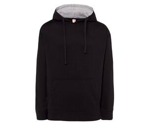 JHK JK266 - Kontrast Hoodie 265 Black / Ash Melange