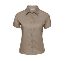 Russell Collection JZ17F - Damen Classic Twill Bluse  Zinc