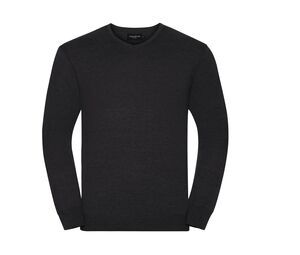 Russell Collection JZ710 - V-Neck Strickpullover Charcoal Marl
