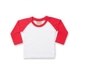 Larkwood LW025 - T-Shirt Baseball Weiß / Rot