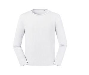 Russell RU100M - Herren-Bio-Langarm-T-Shirt Weiß