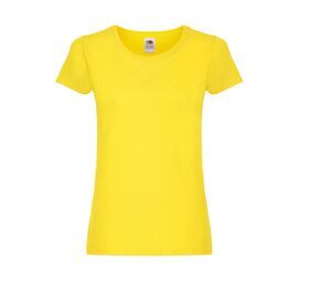 Fruit of the Loom SC1422 - Frauen rundes Nacken-T-Shirt Yellow