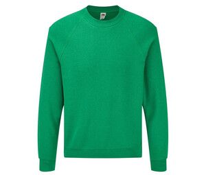 Fruit of the Loom SC260 - Herren-Pullover mit Raglanärmeln Retro Heather Green