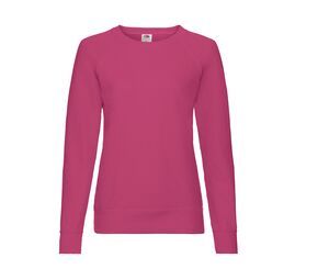 Fruit of the Loom SC361 - Langarm-Baumwoll-Sweatshirt für Damen Fuchsie