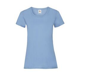 Fruit of the Loom SC600 - Lady-Fit Baumwoll Damen T-Shirt Sky Blue