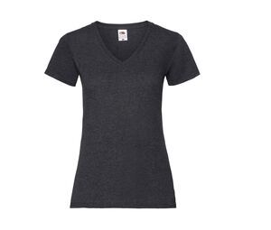 Fruit of the Loom SC601 - Lady Fit V Neck T-Shirt (61-398-0) Dark Heather Grey