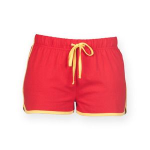 SF Women SK069 - Damen Retro Shorts Red / Yellow