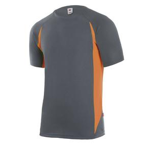 VELILLA V5501 - T-SHIRT TECHNIQUE BICOLORE Grey / Fluo Orange