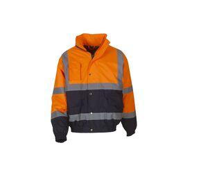 Yoko YK218 - High Visibility Bomberjacke Hi Vis Orange/Navy