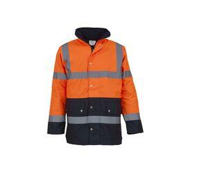 Yoko YK302 - High Visibility zweifarbiger Parka Hi Vis Orange/Navy