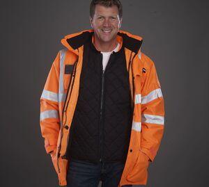 Yoko YK309 - Reflektierende Jacke "Fontaine Storm". Hi Vis Orange/Navy