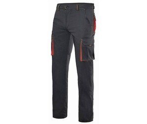 VELILLA V3024S - Two-tone workwear trousers Schwarz / Rot