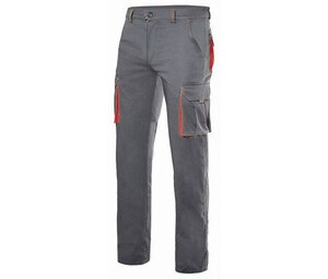VELILLA V3024S - Two-tone workwear trousers Grau / Rot